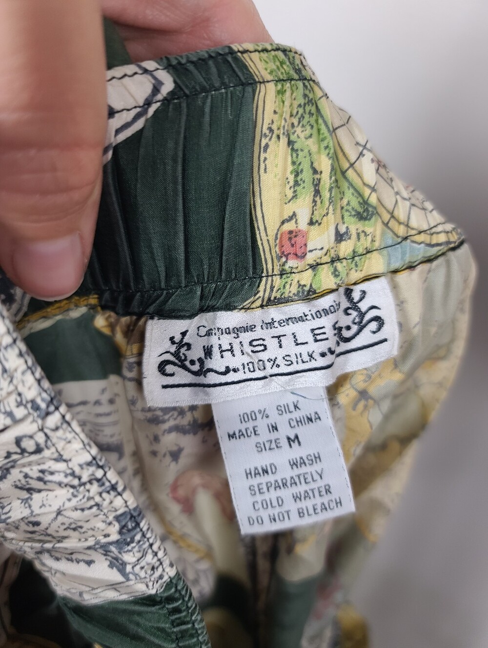 Vintage Whistles Silk Matching Camp Short Sleeve Top & Culotte Shorts Set M - Picture 16 of 16